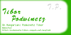 tibor podwinetz business card